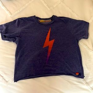 Aviator nation, brand new, blue, orange lighting strike Tee.